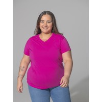 T-SHIRT DONNA MANICA CORTA COLLO A V CURVES CURVSPICO