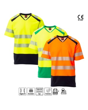 WAY T-SHIRT SCOLLO A V BICOLORE A/V PAYPER
