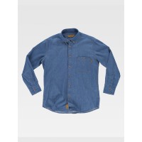 CAMICIA UOMO MANICA LUNGA COTONE DENIM B8600 CAMICIA UOMO MANICA LUNGA COTONE DENIM B8600