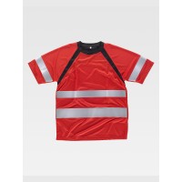 T-SHIRT MANICA CORTA ALTA VISIBILITA E BANDE RIFRANGENTI C2940