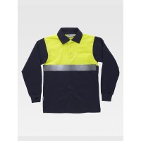POLO MANICA LUNGA ALTA VISIBILITA E BANDE RIFRANGENTI C3843