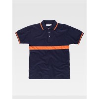 POLO MANICA CORTA CON FASCIA COLORATA A CONTRASTO C3850