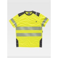 T-SHIRT MANICA CORTA ALTA VISIBILITA E BANDE RIFRANGENTI DISCONTINUE C9241