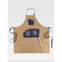 GREMBIULE CON PETTORINA  TESSUTO CANVAS E DENIM M720