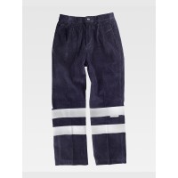 PANTALONE DA LAVORO VELLUTO BANDE RIFRANGENTI S7016
