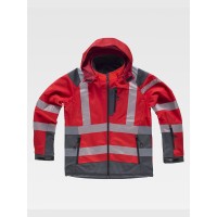 SOFTSHELL CON CAPPUCCIO BANDE RIFRANGENTI DISCONTINUE S9212